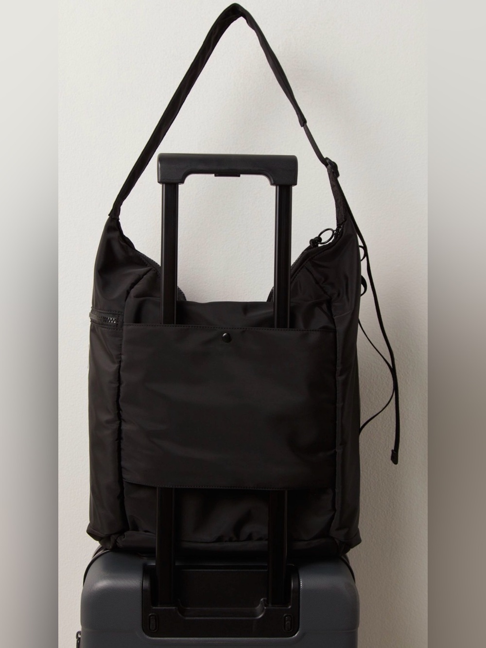 Free People FP Movement No Time Zones Carryall Tote Black Travel Bag NWT